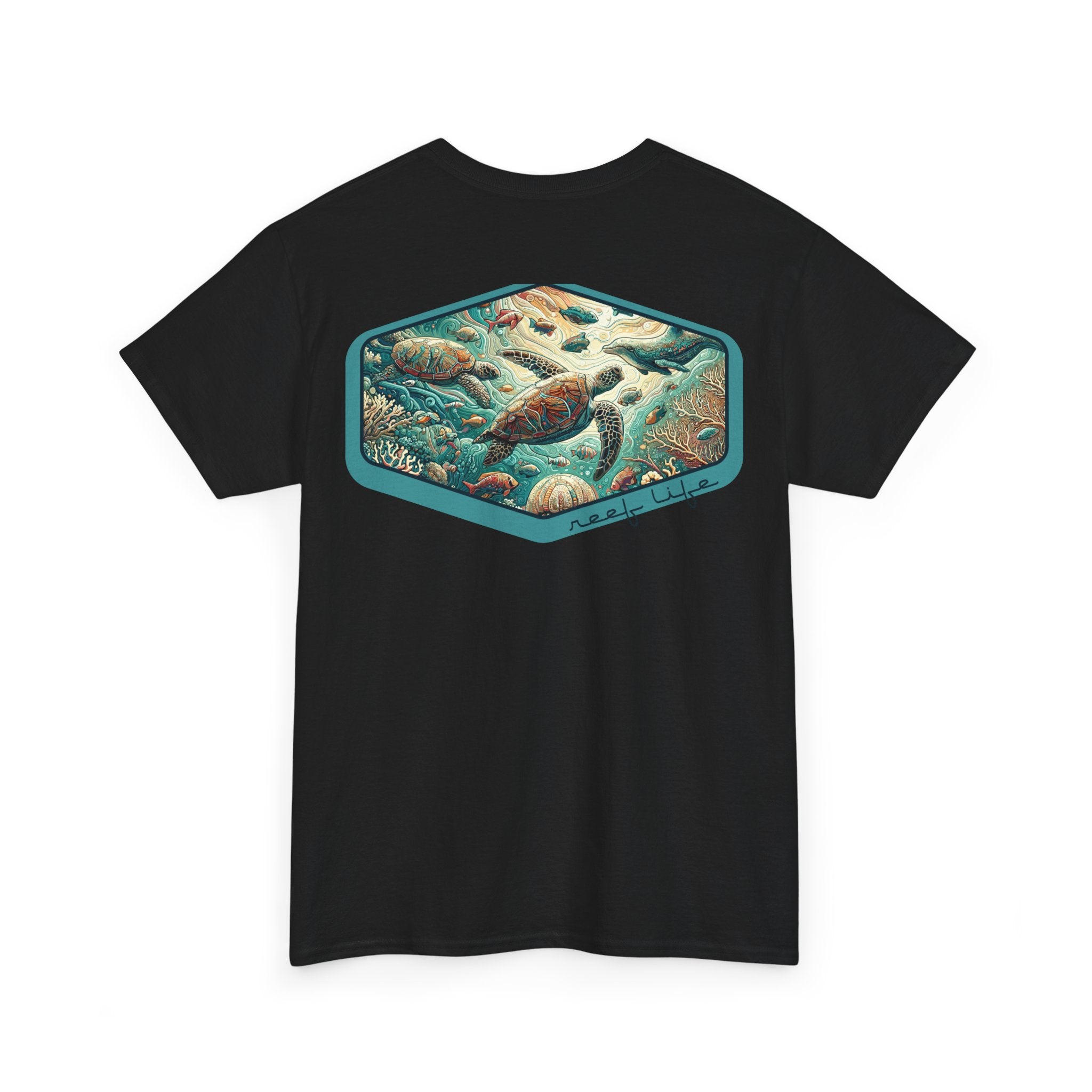 Reef Life Unisex Tee - Reef, Honu, Dolphin, Fish Design