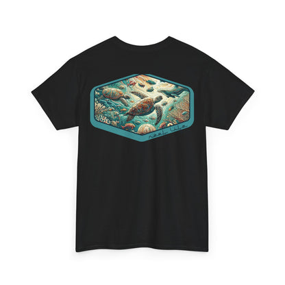 Reef Life Unisex Tee - Reef, Honu, Dolphin, Fish Design